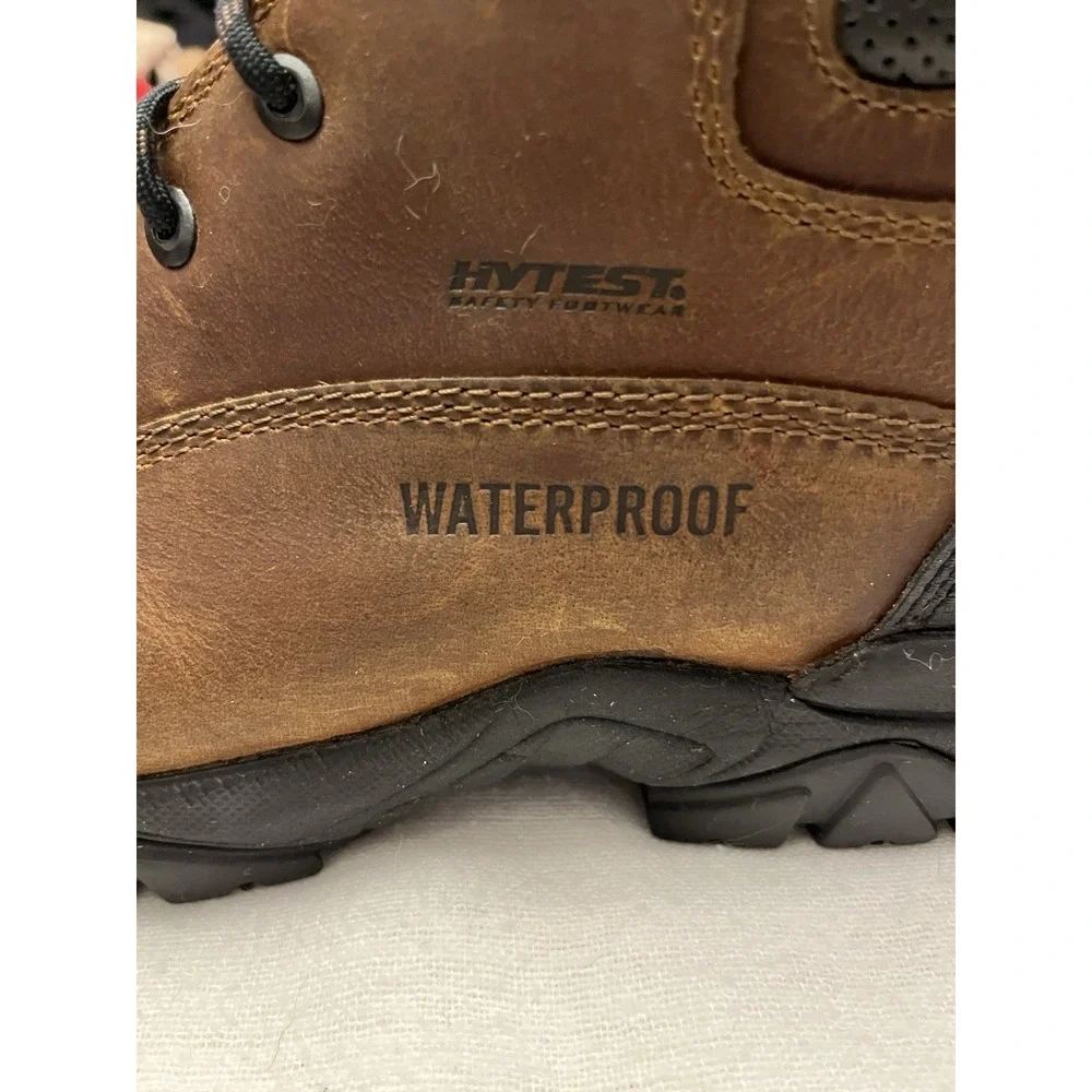 Hytest Boot Mens Size 8 Wide Knox 2 Steel Toe Work Brown Sudan Brown Leather